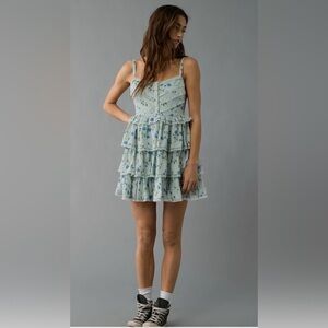 American Eagle Outfitters Ruffled Tiered Mini Dress